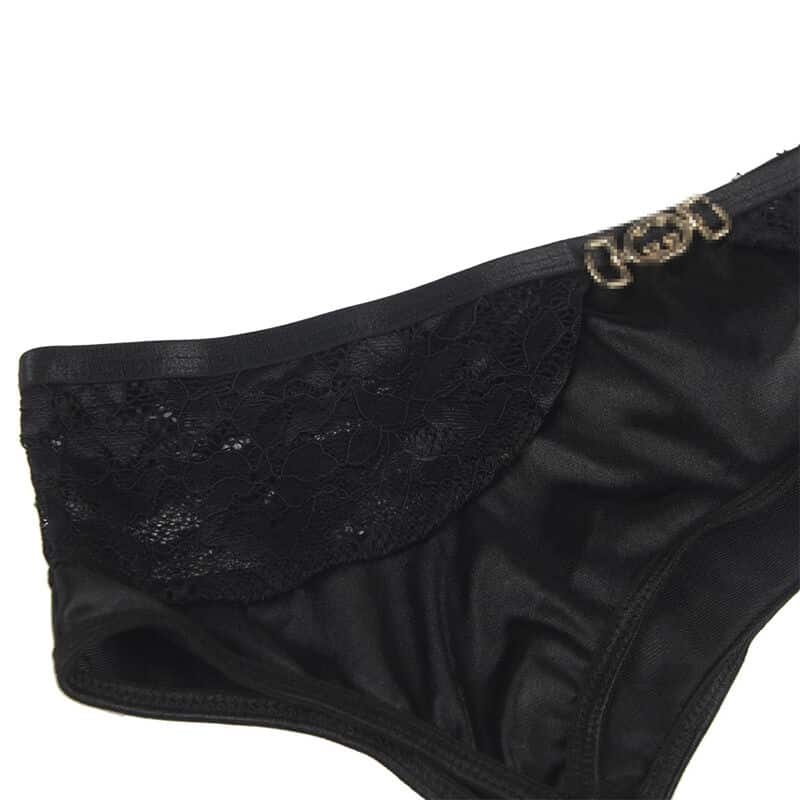 LOT 3 pièces soutien-gorge + string + jarretière dentelle noir L/XL — SUBBLIME, vue 8