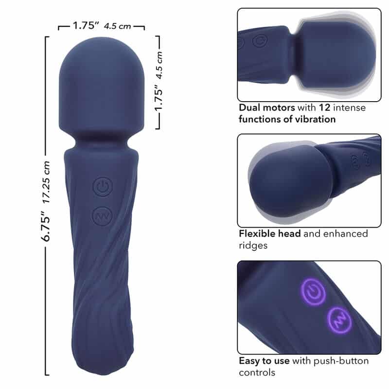 Charisma allure masseur double moteurs 12 fonctions 17,25 CM X 4,5 CM violet — CALEXOTICS, vue 7