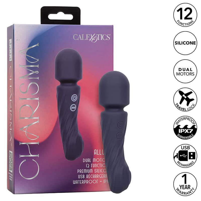 Charisma allure masseur double moteurs 12 fonctions 17,25 CM X 4,5 CM violet — CALEXOTICS, vue 2