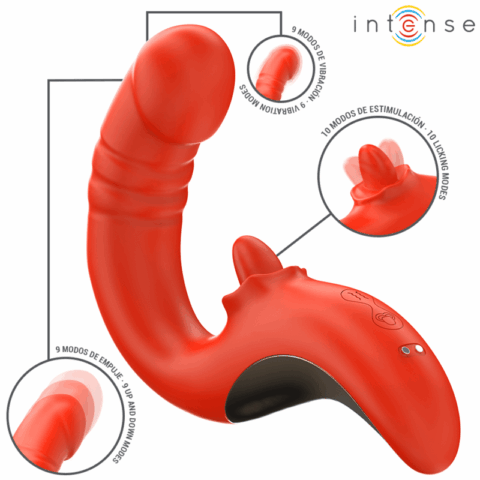 Vibrateur et stimulateur paulina en forme de U rouge — INTENSE