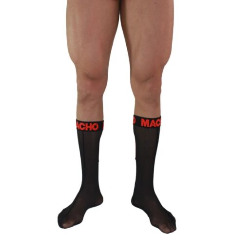 Chaussettes fines taille unique noir/rouge