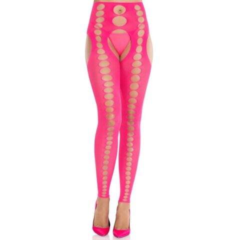 Bas opaques sans bretelles et sans couture rose fluo — LEG AVENUE