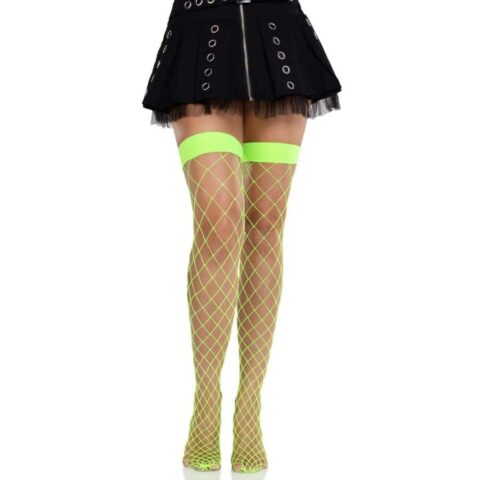 Collants résille larges vert fluo — LEG AVENUE