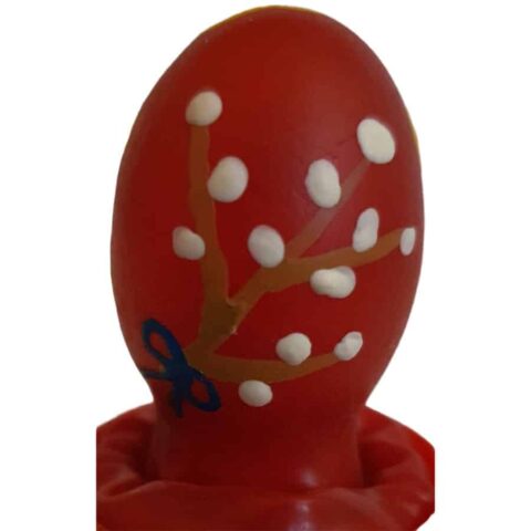 Préservatifs fantaisie peints à la main ŒUF de pâques rouge — CONDOMERIE