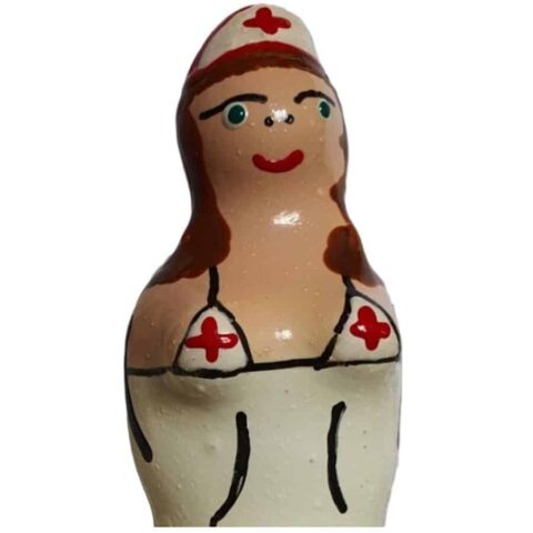Préservatifs fantaisie peints à la main infirmière brune — CONDOMERIE