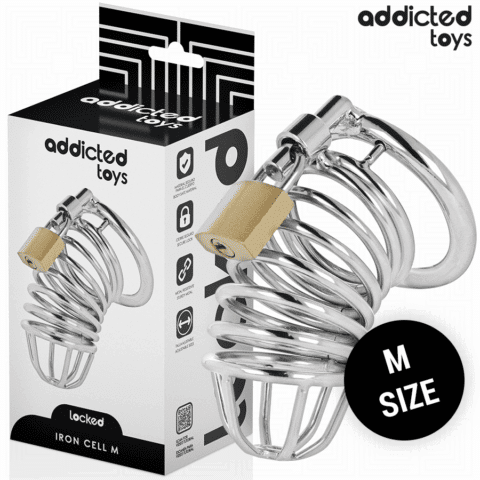Cage à pénis en métal iron cell taille M — ADDICTED TOYS LOCKED
