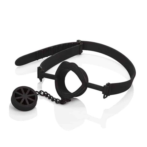 Scandal bâillon avec plug en silicone noir