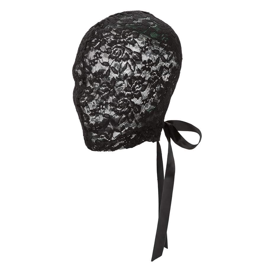 Scandal cagoule en dentelle noire avec nœud — CALEXOTICS
