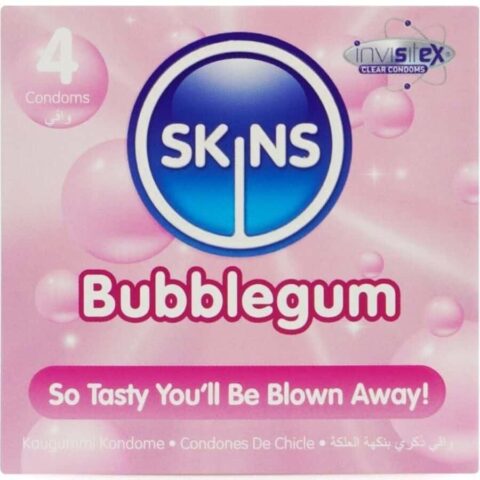 Pack de 4 préservatifs bubblegum premium — SKINS