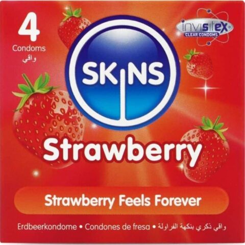 Pack de 4 préservatifs premium fraise — SKINS