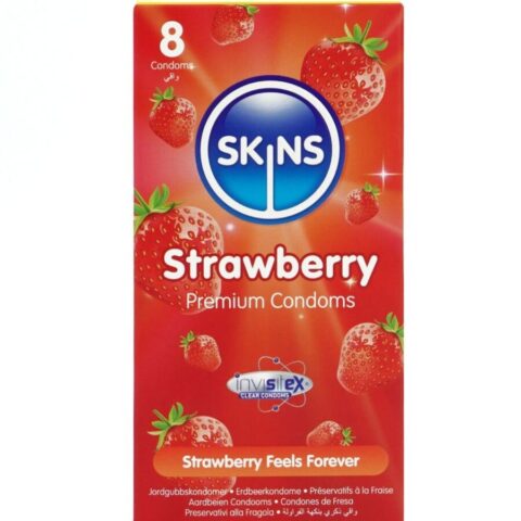 Pack de 8 préservatifs premium fraise — SKINS