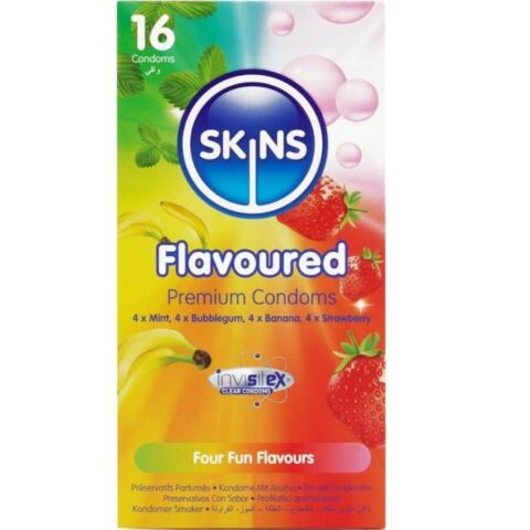 Pack de 16 préservatifs premium multi-saveurs