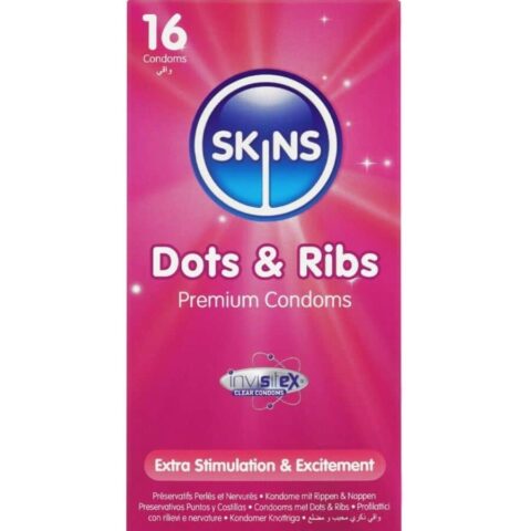 Pack de 16 préservatifs premium dots & ribs