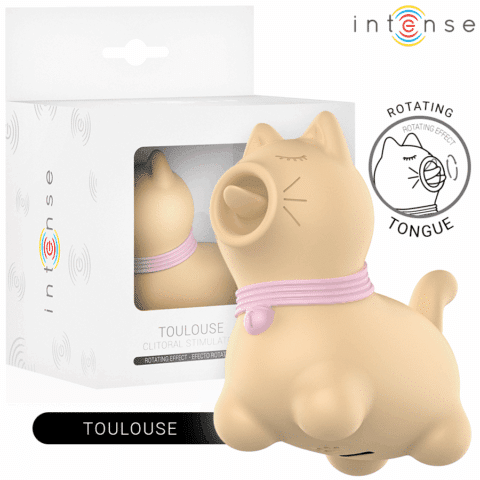 Stimulateur toulouse avec langue rotative à 360º jaune — INTENSE