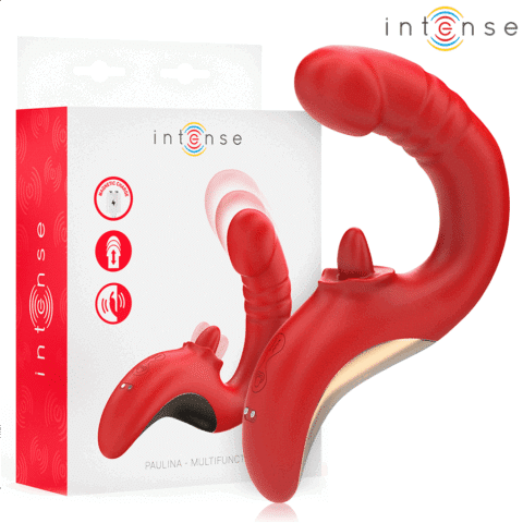 Vibrateur et stimulateur paulina en forme de U rouge — INTENSE