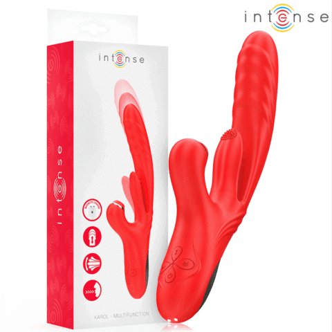 Karol vibrateur multifonction poussée & stimulation & ondes stimulantes rouge — INTENSE
