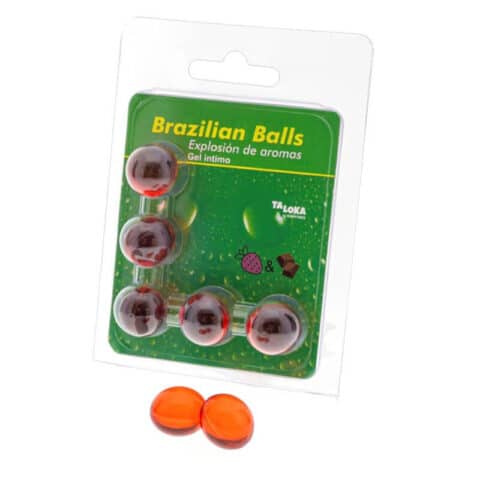 5 Boules brésiliennes gel intime fraise & chocolat — TALOKA