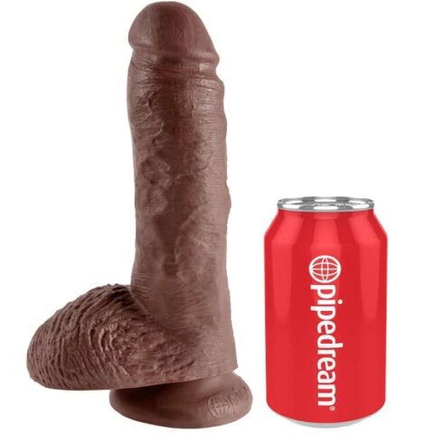 8" Pene realístico marrón 20.3 CM — KING COCK