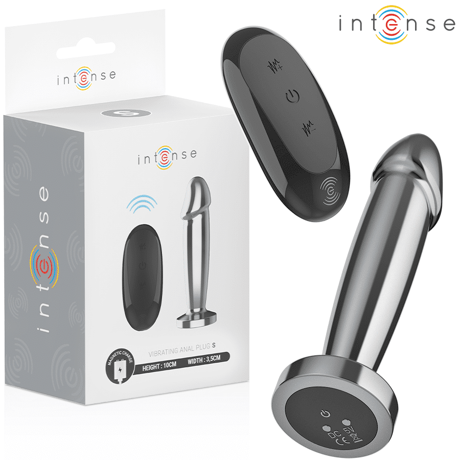 Plug anal 10 vibrations gode métallique avec télécommande S — INTENSE