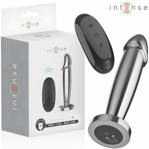 Plug anal 10 vibrations gode métallique avec télécommande M