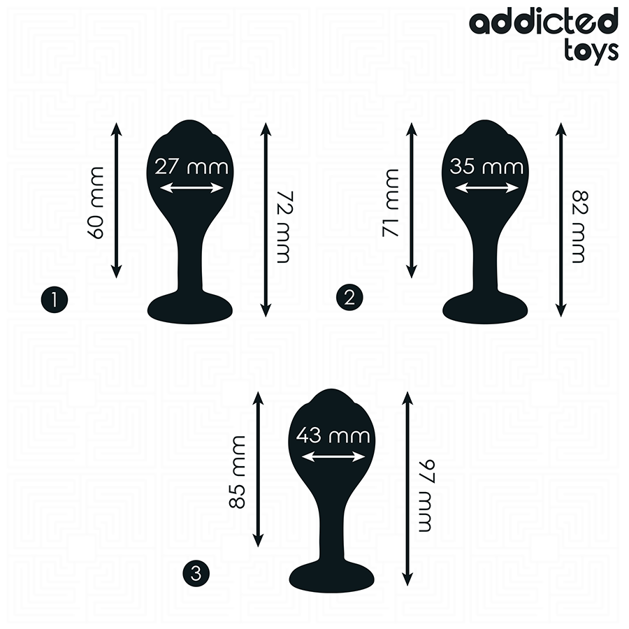 LOT de 3 plug anal avec bijou — ADDICTED TOYS, vue 4