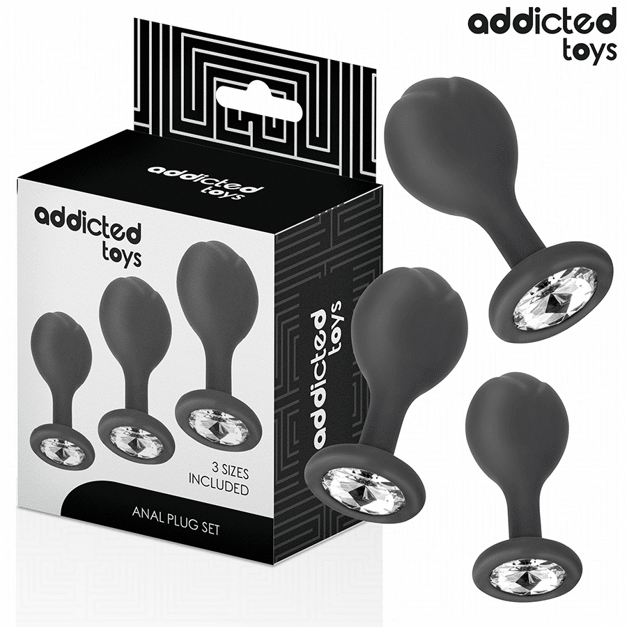 LOT de 3 plug anal avec bijou — ADDICTED TOYS, vue 2