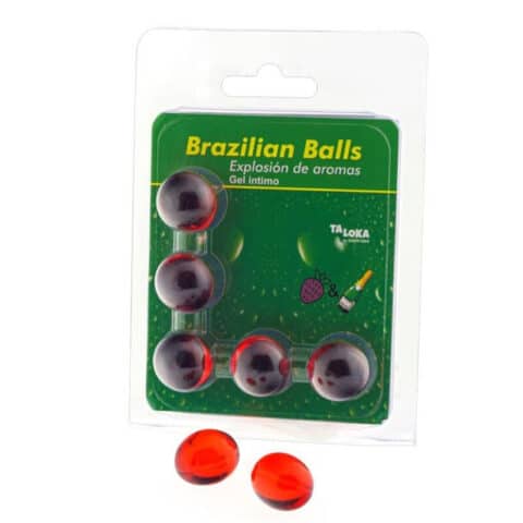 5 Boules brésiliennes gel intime fraises & champagne — TALOKA