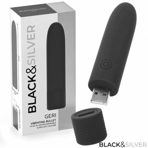 Geri bullet vibrant rechargeable USB 8 vibrations noir 10 X 2,2 CM