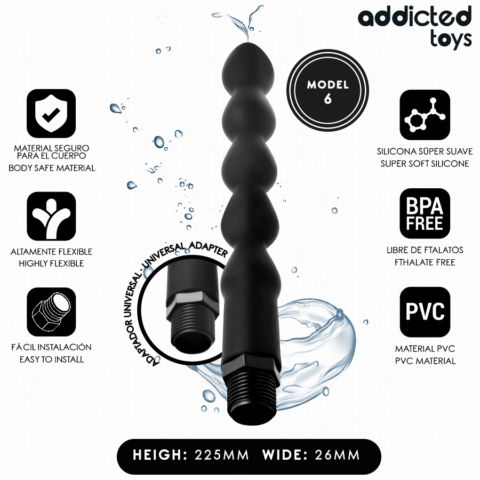 Nettoyeur anal avec adaptateur universel modèle 6 — ADDICTED TOYS