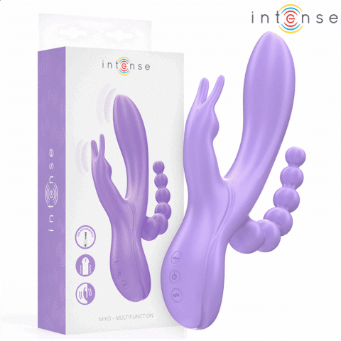 Miko triple vibrateur lapin & stimulateur & anal 7 vibrations violet — INTENSE