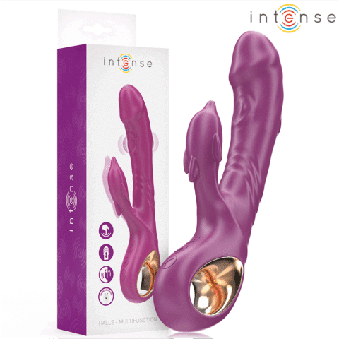 Halle vibrateur multifonction avec langue stimulante dauphin violet — INTENSE