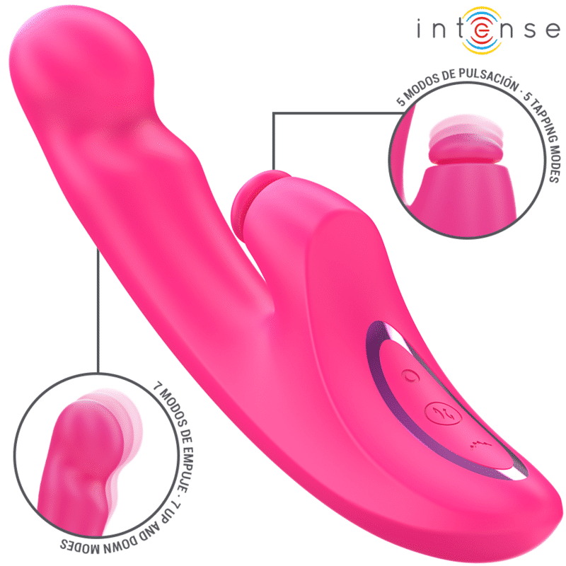 EMI vibrateur 13,5 CM multifonction 3 en 1 10 vibrations rose — INTENSE, vue 2
