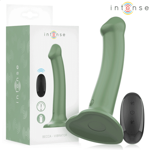 Becca vibrateur avec ventouse 10 vibrations télécommande verte — INTENSE