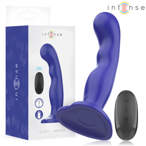 Shorty vibrateur avec ventouse télécommande bleue — INTENSE
