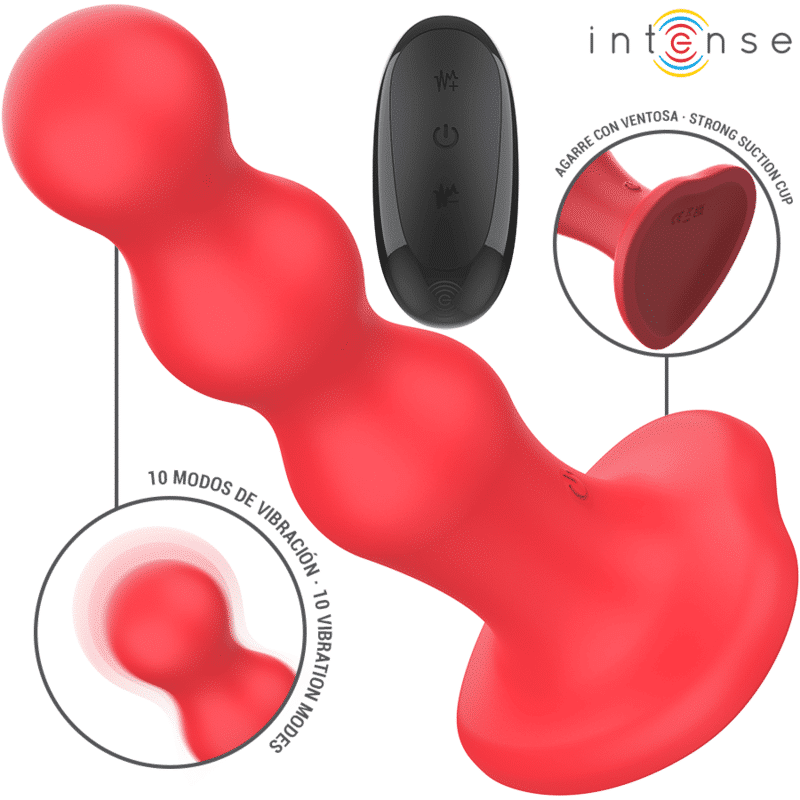 Cody vibrateur avec ventouse télécommande rouge — INTENSE, vue 2