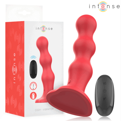 Cody vibrateur avec ventouse télécommande rouge — INTENSE