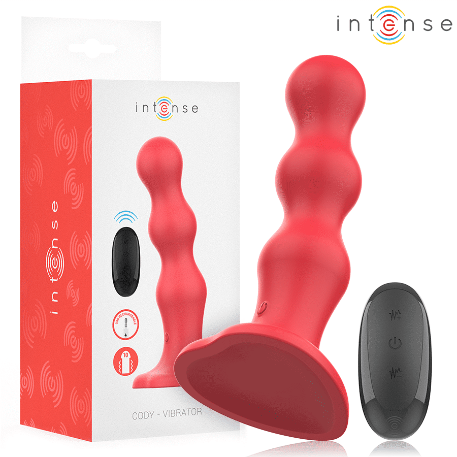 Cody vibrateur avec ventouse télécommande rouge — INTENSE
