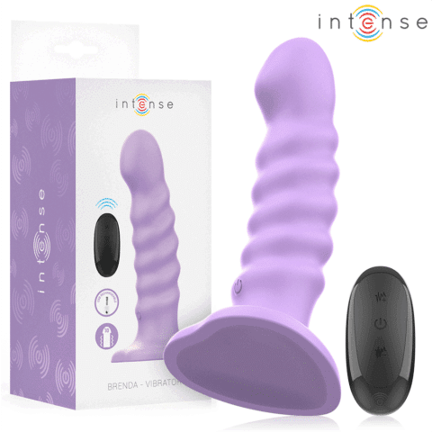 Brenda vibrateur taille M design spirale 10 vibrations violet télécommande — INTENSE