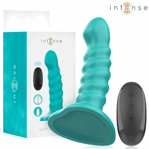 Buffy vibrateur taille S design spirale 10 vibrations télécommande bleue — INTENSE
