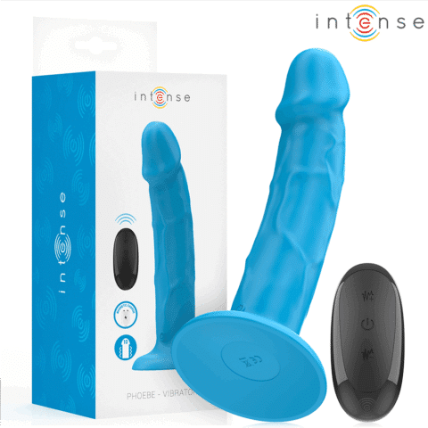 Phoebe vibrateur réaliste 10 vibrations télécommande bleu — INTENSE