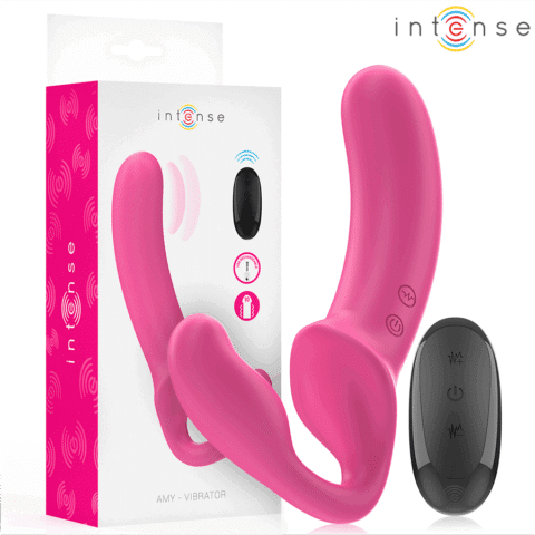 AMY double vibrateur 20 CM rose télécommande — INTENSE