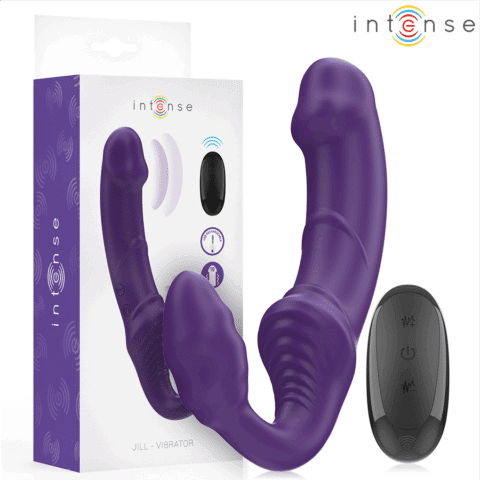 Jill double vibrateur 20 CM violet télécommande — INTENSE