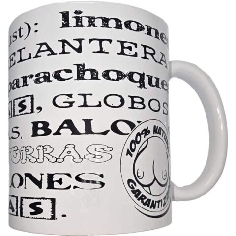 Tasse blanche avec synonymes de seins 370 ML — DIABLO PICANTE