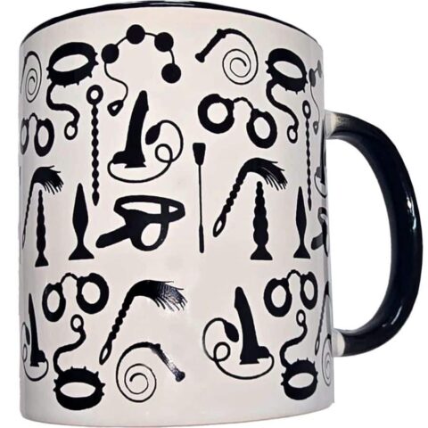 Tasse bondage blanche avec anse noire 370 ML — DIABLO PICANTE