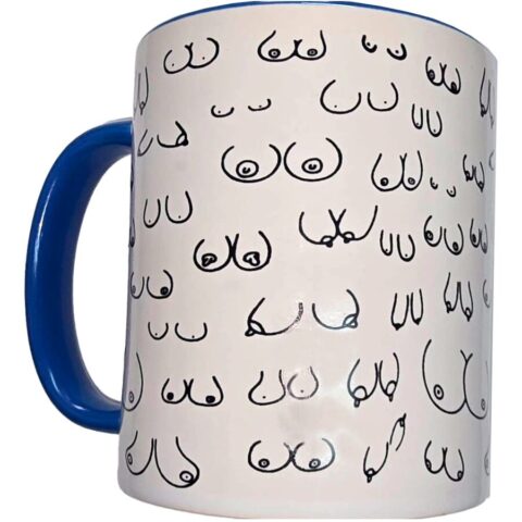 MUG seins blancs avec anse bleue 370 ML — DIABLO PICANTE
