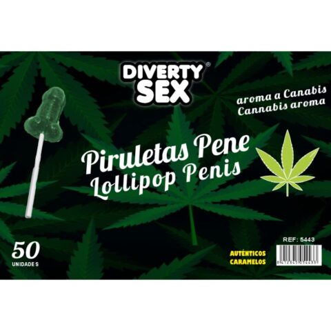 50 Sucettes pénis arôme cannabis — DIABLO GOLOSO