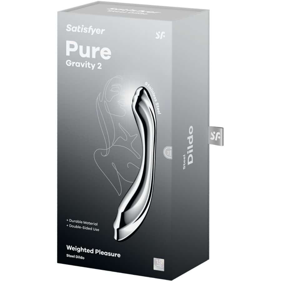 Pure gravity 2 godemichet double extrémité en acier inoxydable — SATISFYER, vue 5