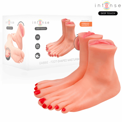 Gabbie mastubador deux pièces en forme de pied