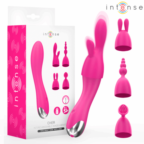 Vibrateur cher avec 20 modes de mouvements et embouts interchangeables — INTENSE
