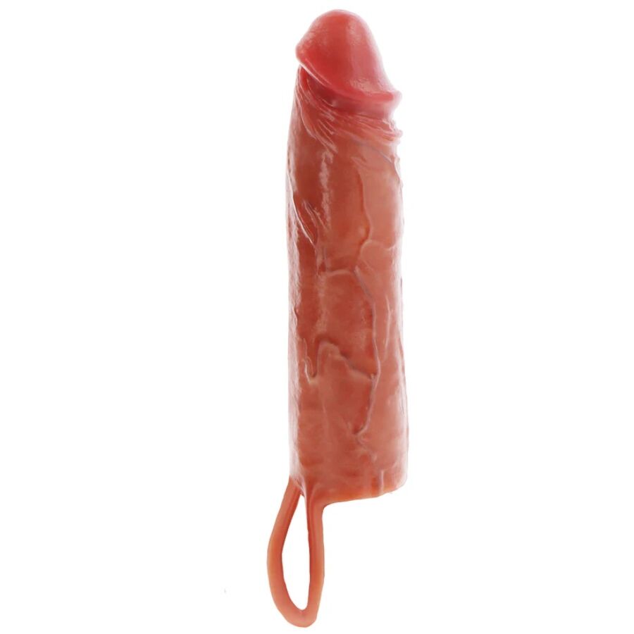 Manchon pénis en silicone hydratant caramel 20 CM — GET REAL